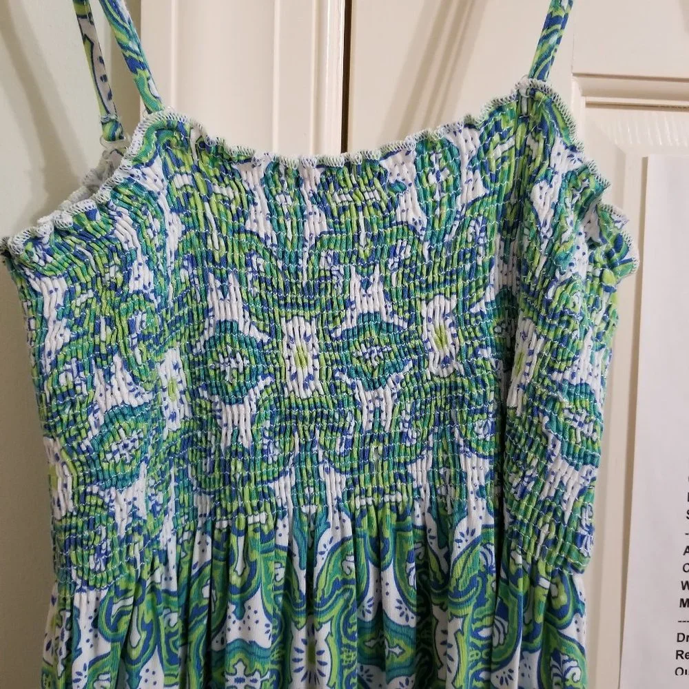 Old Navy dress XL abstract geometric mandala damask print sleeveless convertible